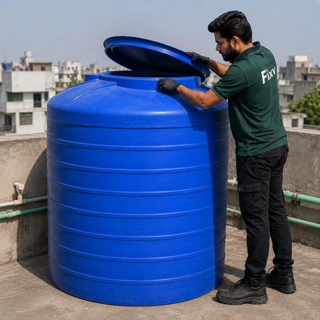 Plastic Water Tank Cleaning-350-500 Gallons